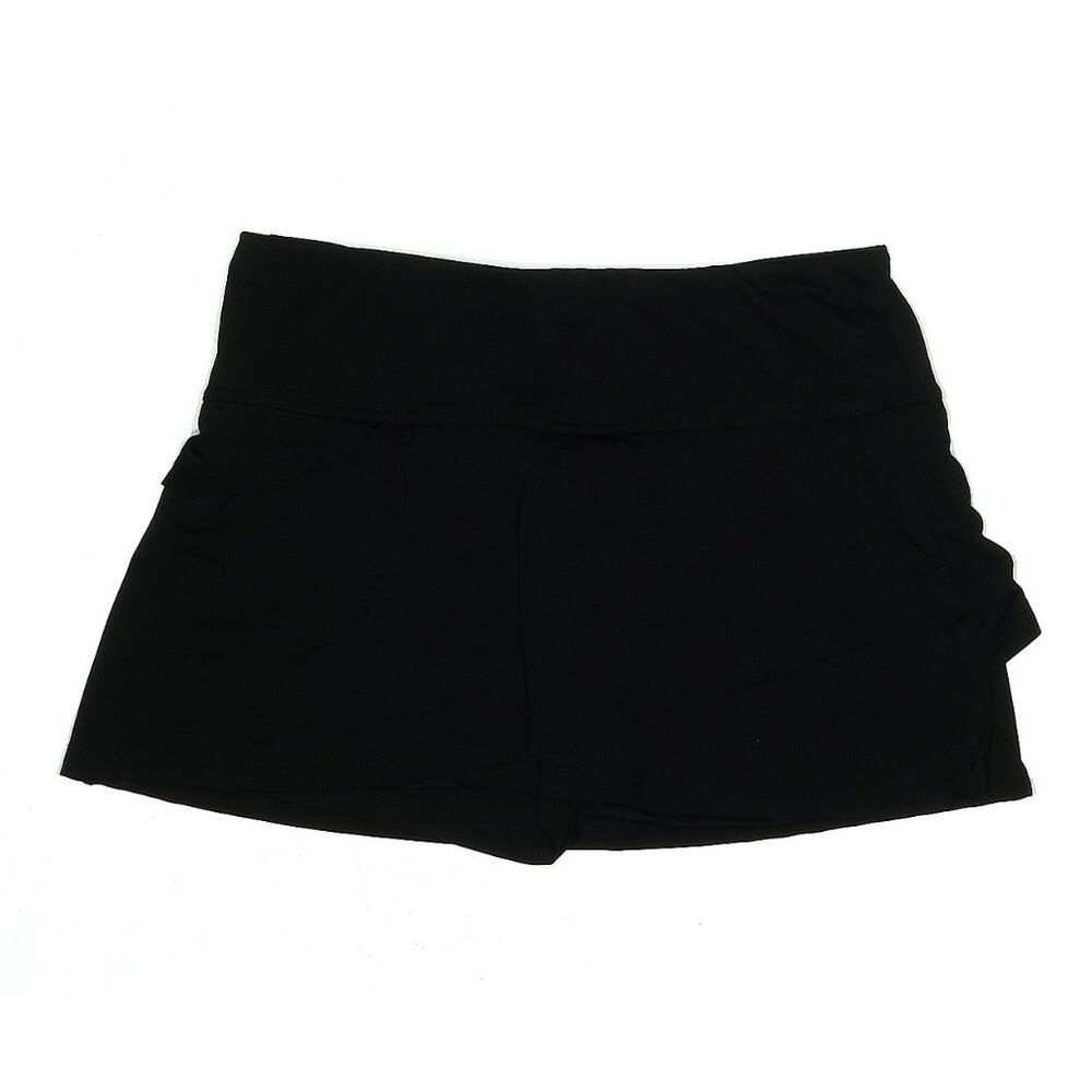 FILA Tiered BLACK tennis skirt Skort pickleball run gym sz Medium